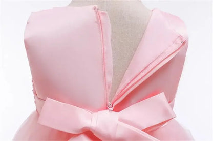 Asymmetric Toddler Evening Prom Dress Elegant Party Dresses For Girls Pink White Birthday DressLace Baby Girl Princess Dress