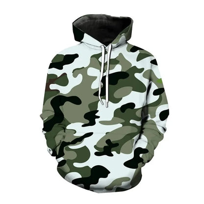 2023 New Versatile Hoodies Camouflage 3D Print Hooded Sweatshirt Pullover Men Fashion Hoodie Harajuku Street Style
