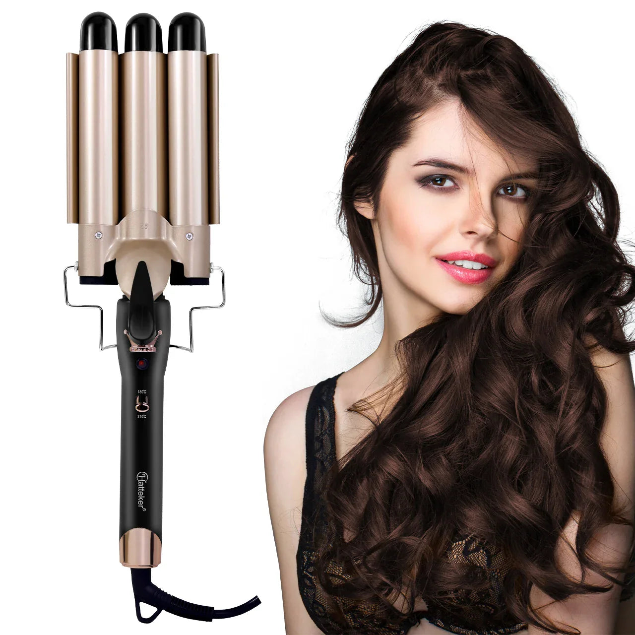 9mm Curling Wand Ceramic Barrel Pro Hair Curler with Constant Temperature Tourmaline Ceramic Iron Beauty Salon