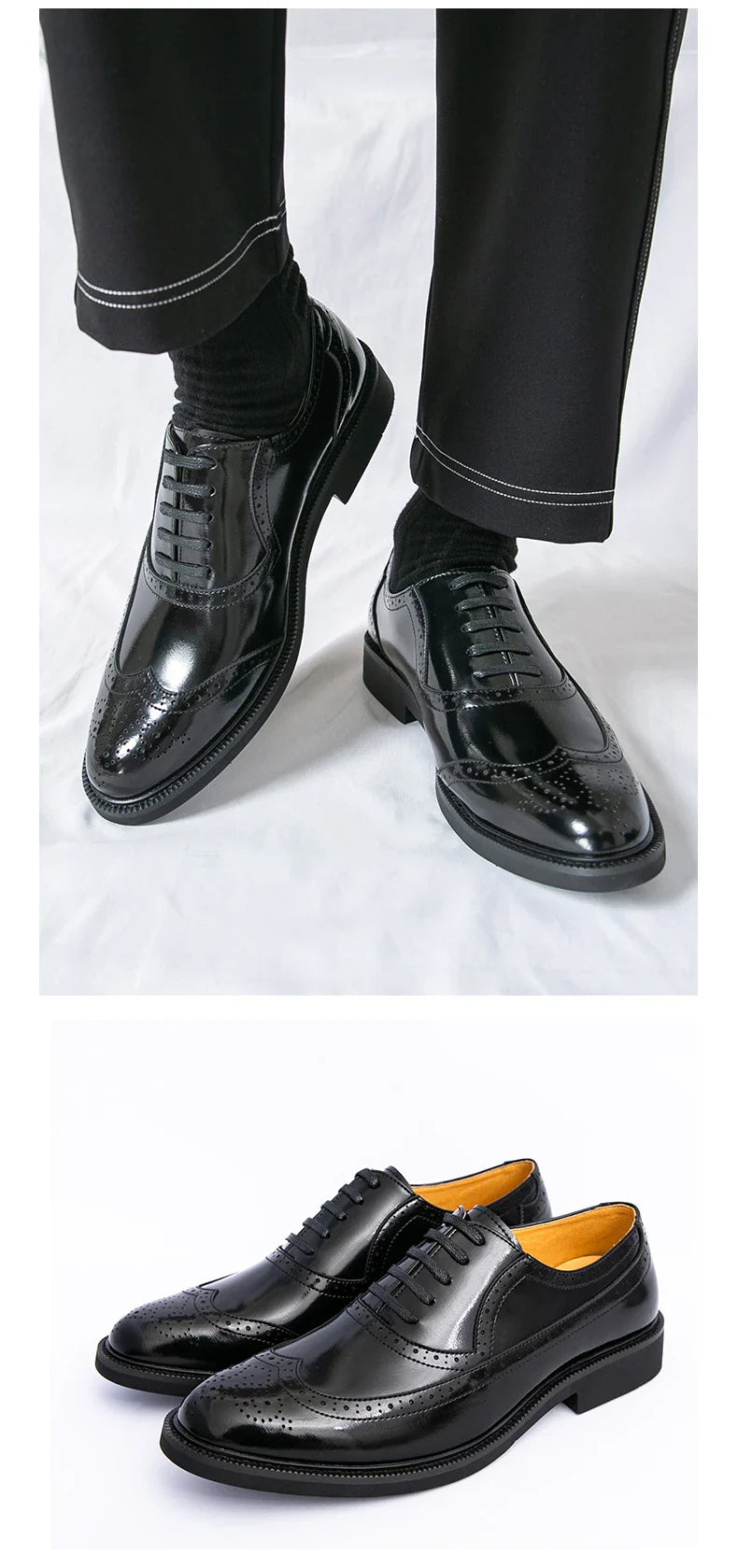 Men Suit Casual Shoes Luxury Men Brogue Dress Shoes Formal Business Leather Shoes Men Brown Wedding Italian Banquet Shoe Size 46
