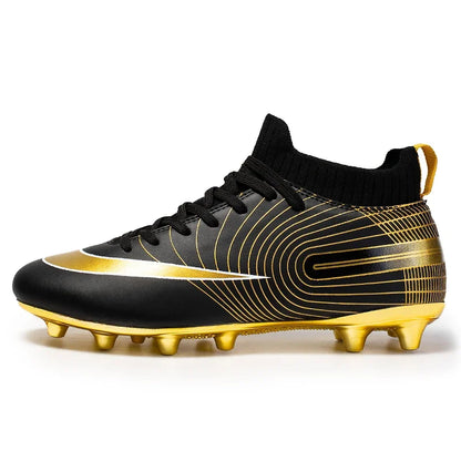 Professional Men Ankle Football Boots Outdoor Grass Cleats Unisex Soccer Shoes Long Spikes Tf Football Shoes Chuteira Society