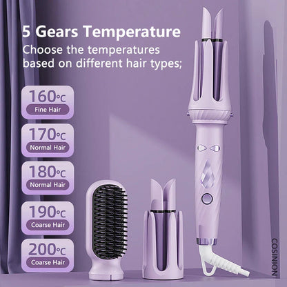 3 IN 1 Negative Ions 28mm & 32mm Roll Automatic Hair Curler Heating Straight Hair Comb Electric Ceramic Curling Iron Hair Stick