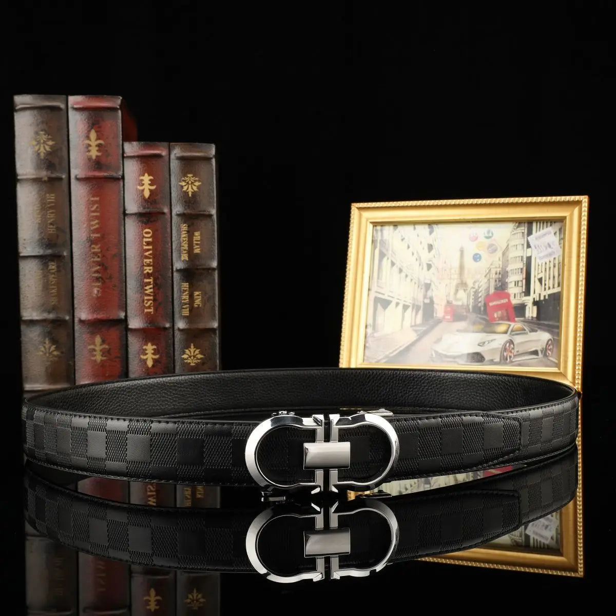 2026 Hot Selling Men's Belt - Genuine Leather Automatic Buckle, Luxury High Quality Waistband for Business & Casual Wear