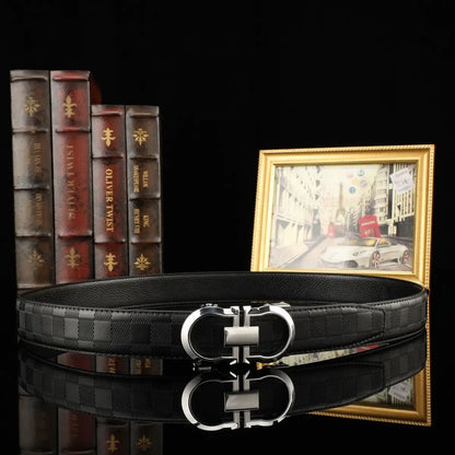 2026 Hot Selling Men's Belt - Genuine Leather Automatic Buckle, Luxury High Quality Waistband for Business & Casual Wear