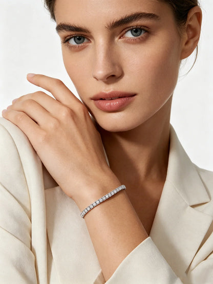  5A Cubic Zirconia Tennis Bracelet for Women Sparkling Diamond Bracelets Daily Wear Party Fashion Stackable Jewelry Gift