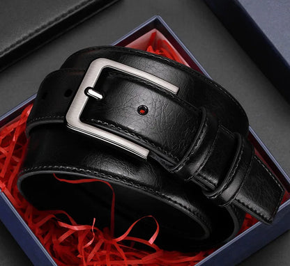 High-quality genuine leather men's belt with buckle, casual and business belt, masculine design, fashion novelty 2