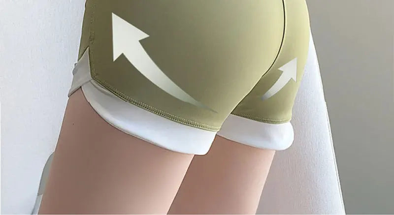 Summer wearing thin contrasting shorts leggings high waisted Barbie safety pants three point no awkward line shark pants for