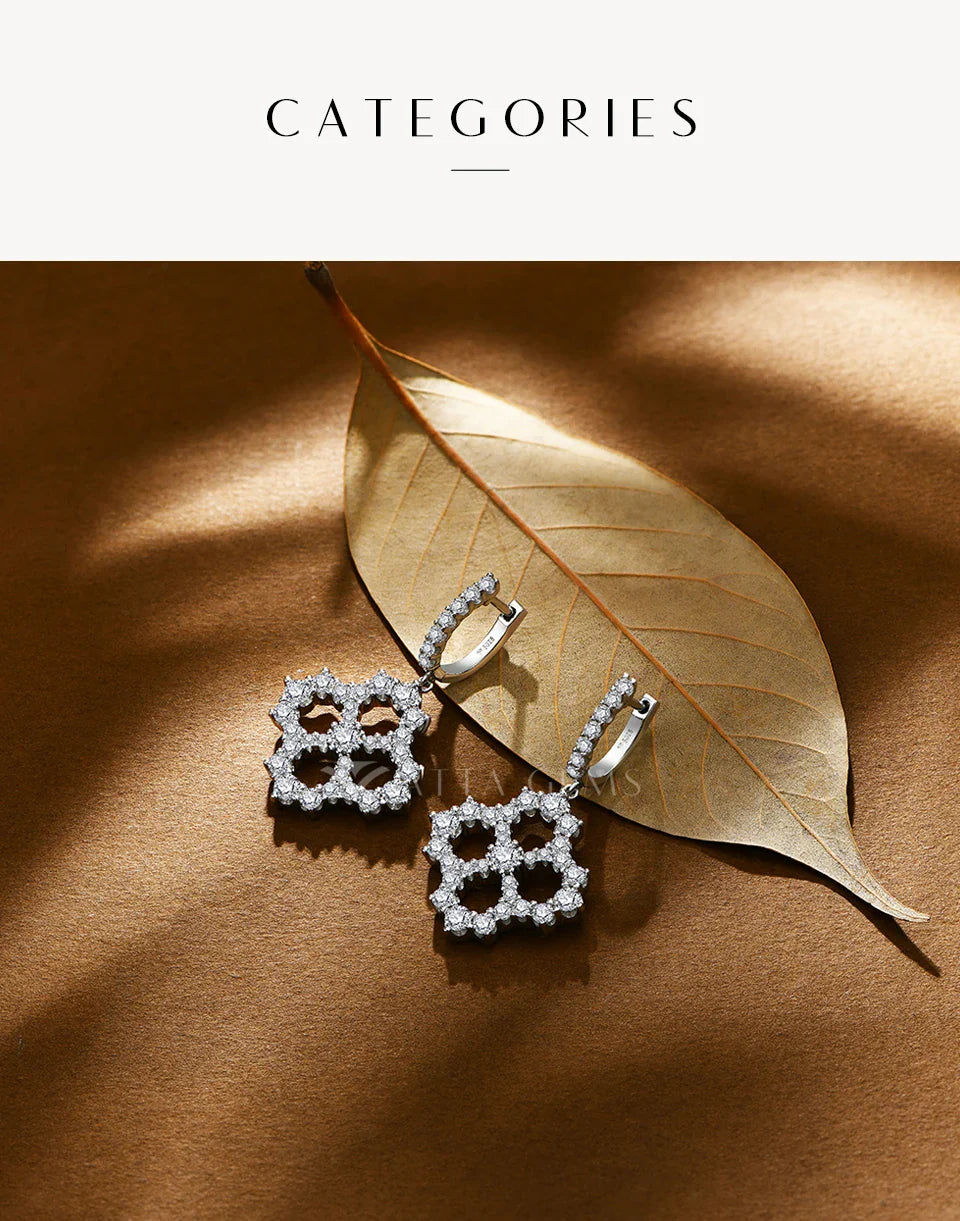 Luxury 3.25CTW D Color Moissanite Drop Earrings for Women High Quality S925 Sterling Silver Engagement Wedding  Jewelry
