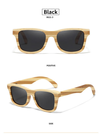 Natural Zebra bamboo adult sunglasses Manual polarized glasses Mirror coated lens Glasses Gift box 8621C