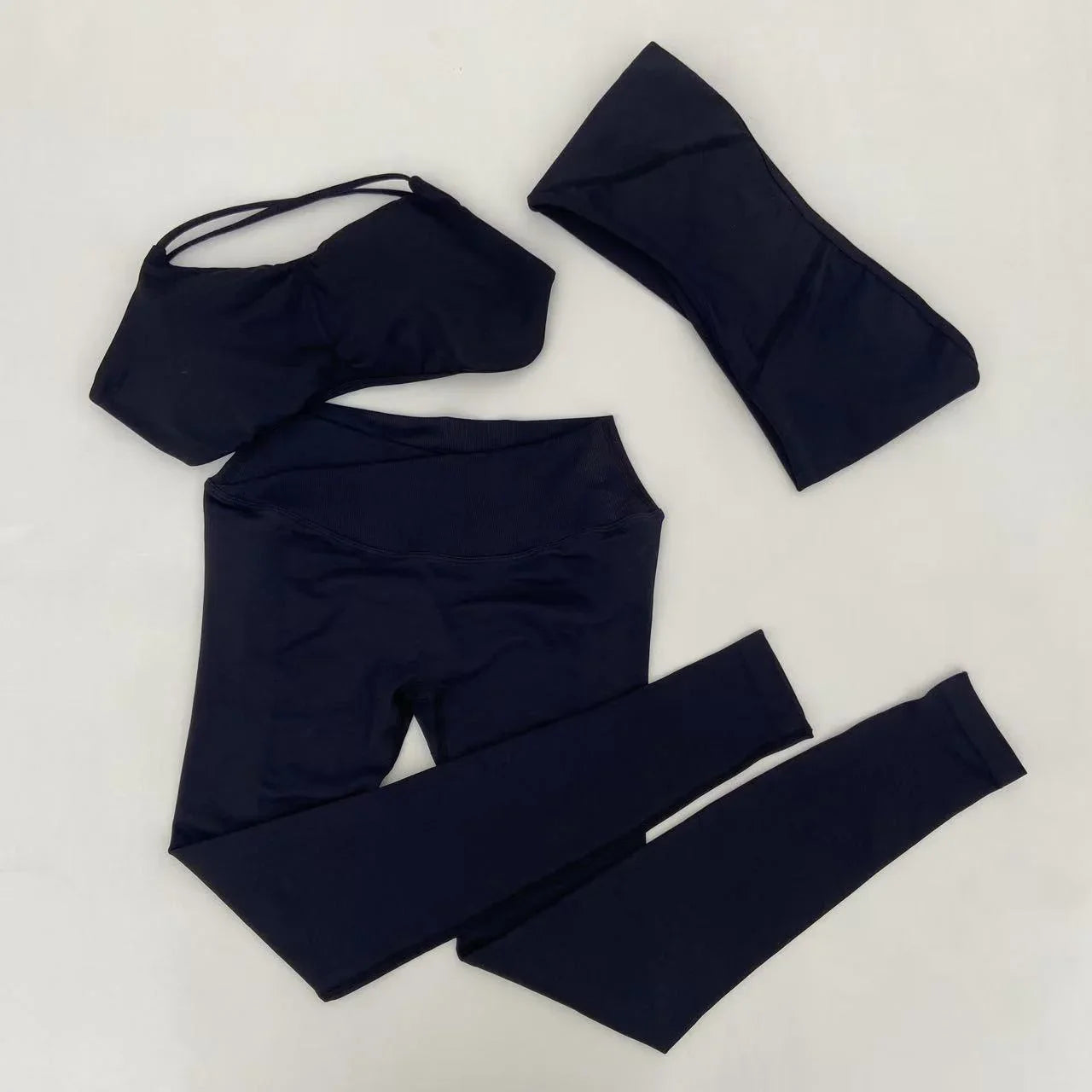 Yoga Vision Shrug 3 Pieces Top Leggings Gym Set Women's Seamless High Elastic Longline Vest Buttock lift  Exercise Shorts Set