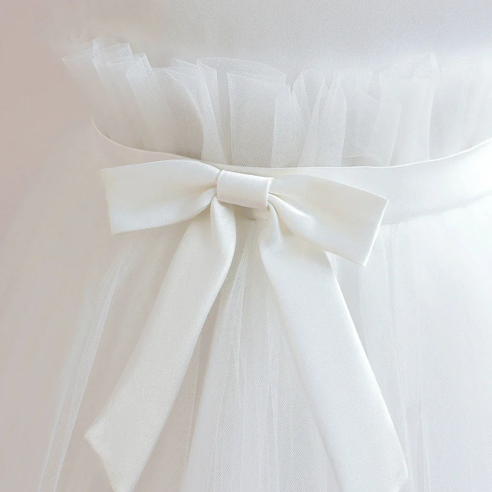 Summer Baptism Bridesmaids Girls Party Dresses Elegant Tulle Wedding Birthday Princess Prom Dress Girl First Communion Vestidos