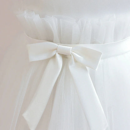 Summer Baptism Bridesmaids Girls Party Dresses Elegant Tulle Wedding Birthday Princess Prom Dress Girl First Communion Vestidos