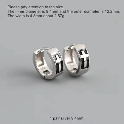 925 Sterling Silver Earring Colorful Dripping Oil Material Ear Ring Ear Buckle Rhombus Shape Trend Wild Girl Women Boy Ear Jewel