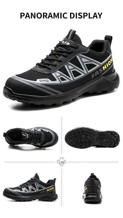 Fashion Sports Shoes Work Boots Puncture-Proof Safety Shoes Men Steel Toe Shoes Security Protective Shoes Indestructible