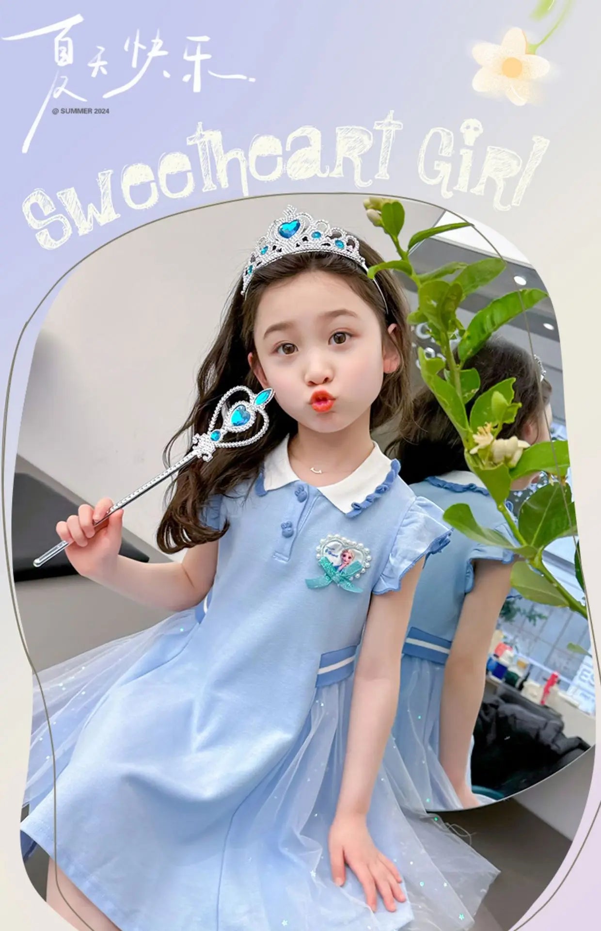 Girls Summer Princess Style Polo Dress Kids Casual Short Sleeve Lapel A-Line Dress Toddler Baby Girls Party Holiday