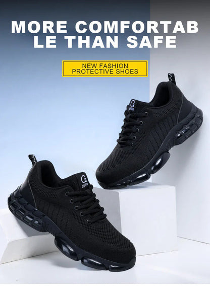 Steel Toe Safety Shoes for Men Women Comfortable Breathable Non Slip Work Shoes Security Protective Shoes Comfortable Sneakers ﻿