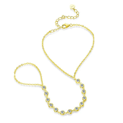 14-21CM Adjustable All Real Moissanite Bracelets for Women Girls Sparkling Chain Lab Diamond GRA Pure S925 Silver Jewelry