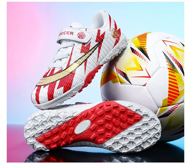 New Child's Football Shoes Society Professional Original Child's Society Cleats Kid Sneakers Indoor Soccer Trainers Youth Sports
