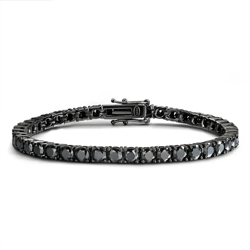 3/4/5MM Black Moissanite Tennis Bracelet for Women Hip Hop Full Diamond Men's Bracelet 100% 925 Sterling Silver Wholesale