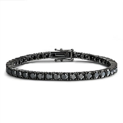 3/4/5MM Black Moissanite Tennis Bracelet for Women Hip Hop Full Diamond Men's Bracelet 100% 925 Sterling Silver Wholesale