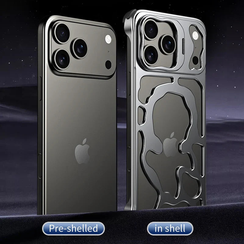 Metal Hollow Magnetic Phone Case,For IPhone 17 Pro Max iPhone Air Protective Case, Breathable And Heat Dissipating Metal Bracket