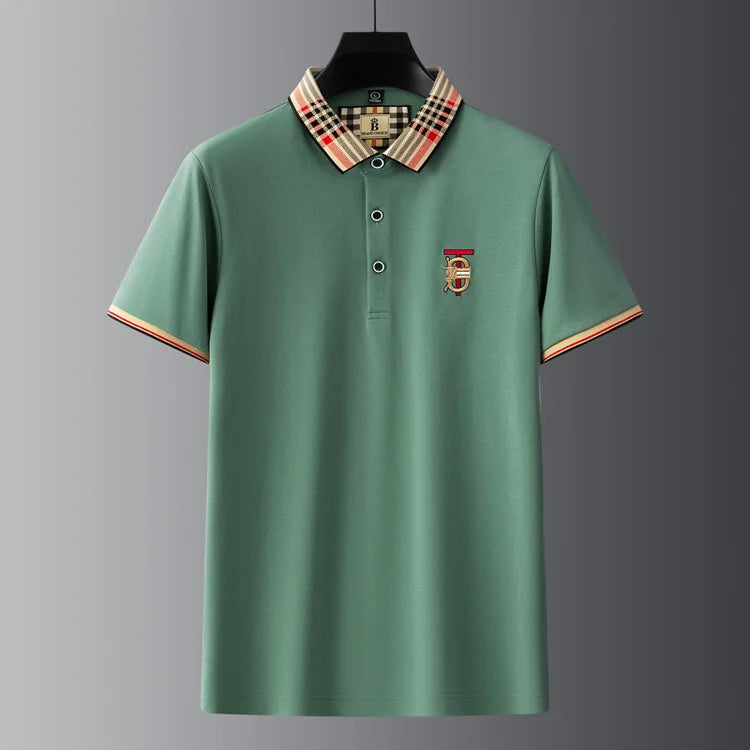 Fashion designer brand short sleeve men's polo shirt new lapel top high-end embroidery summer breathable casual Paul T-shirt