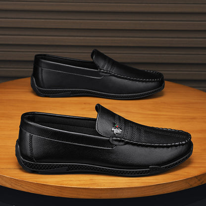 New White Black Leather Men Casual Shoes Luxury Brand Formal Dress Shoes Designer Men Loafers Breathable Slip on Driving Shoes
