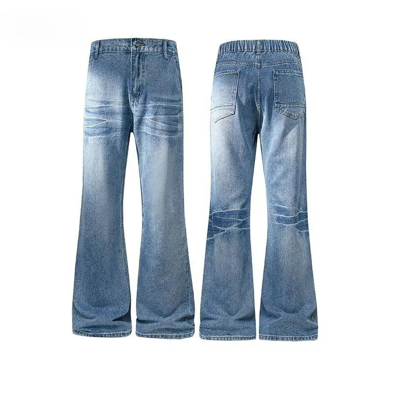 Retro Denim Pants Men's Jeans Loose Straight Casual Trousers Vintage Jeans Y2k Clothes Men's Pants Baggy Jeans Man  Four Seasons
