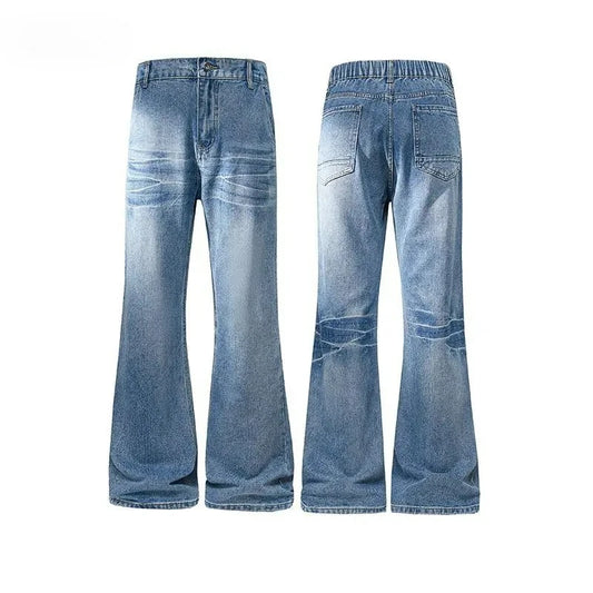 Retro Denim Pants Men's Jeans Loose Straight Casual Trousers Vintage Jeans Y2k Clothes Men's Pants Baggy Jeans Man  Four Seasons