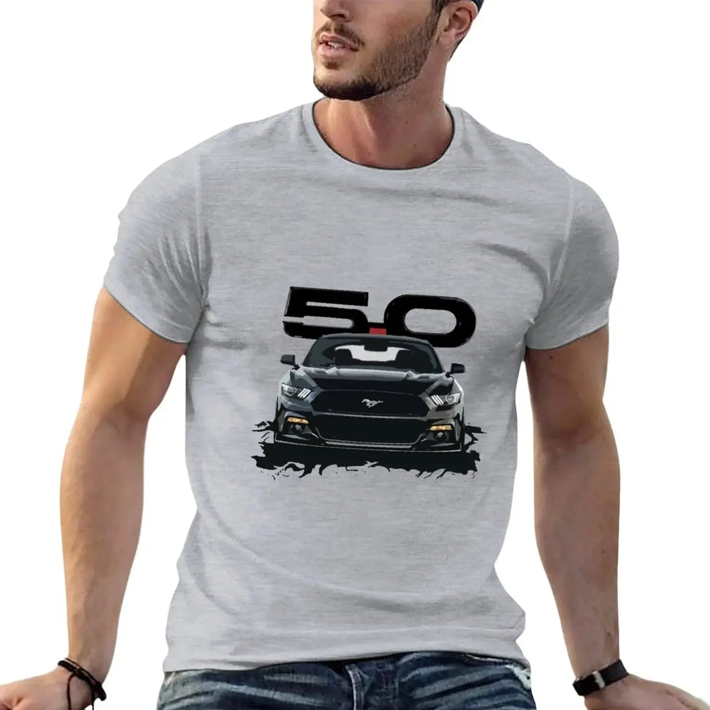 Black Mustang S550 T-Shirt for a boy hippie clothes vintage plain t shirts men