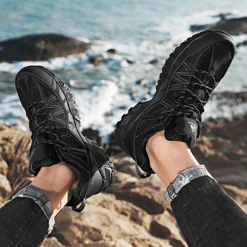 Breathable Cushioning Nonslip Sneakers Men's Hiking Shoes Running Trekking Sneakers Outdoor Mountain Sports Shoes for Men