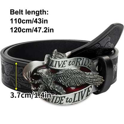 Western men's denim belt retro belt eagle belt buckle hip-hop personality retro style unisex matching jeans/casual pants belt