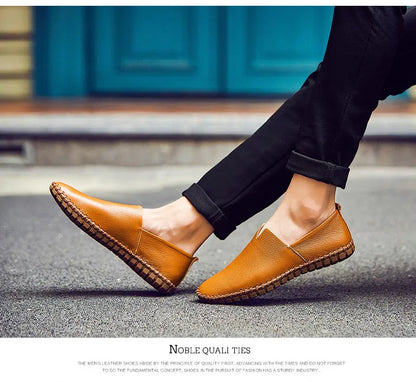Fashion Men's Driving Shoes Handmade Leather Men Loafers Soft Breathable Men's Casual Shoes