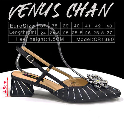 2026 Nigerian Heel Party for Women Orange Color Shoes and Bag Set Rhinestone Handbag Italian Design Wedding