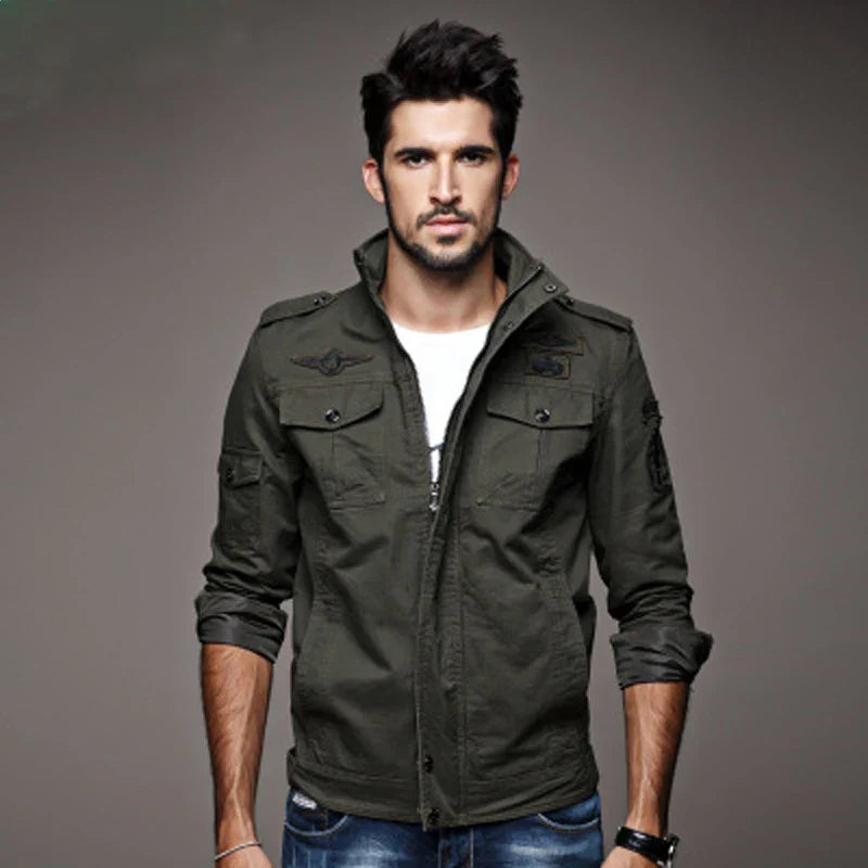 New 2023 Casual Army Military Jacket Men Plus Size M-6XL Jaqueta masculina Air force one Spring & Autumn Cargo Mens Jackets Coat