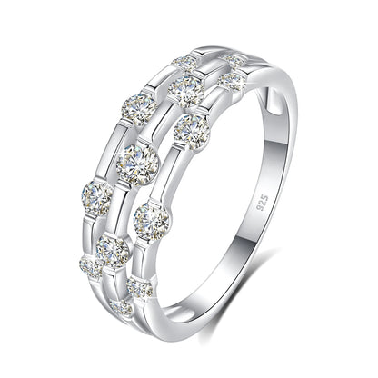 Trending Wedding Band Moissanite Ring With Certificate Genuine Silver 925 Enagement Jewel Gift For Women Positive Stones