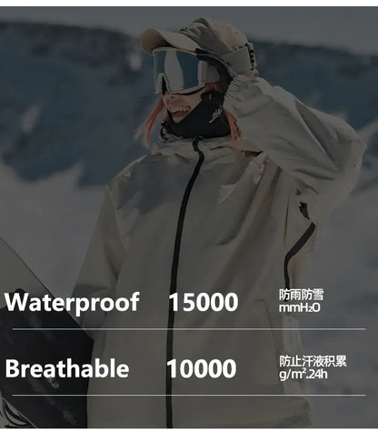 Gsou Snow 2025 Solid Color Professional Snowboard Suit Windproof Waterproof Breathable Unisex Ski Jacket And Pants for Men Women