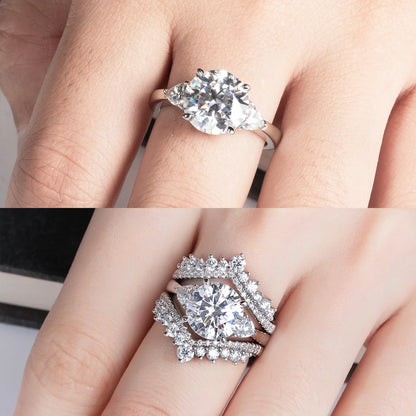4.6 Carat D Color Moissanite Diamond Engagement Wedding Ring 925 Sterling Silver Rings Fine Jewelry Wholesale