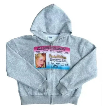 European and American Version Unisex Cute Hoodie Youth Oversized Sweatshirt Casual Clothes Zipper Jacket