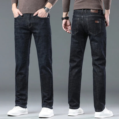 2025 Men's Casual Thin And Lightweight  Skinny Jeans Trousers Tight Pants Solid Colors