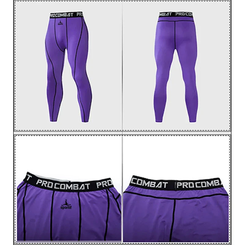 Men Bodybuilding longs Pants Fitness Compression Leggings Train Workout Outfit Male Muscle Alive Elastic Skinny Tights