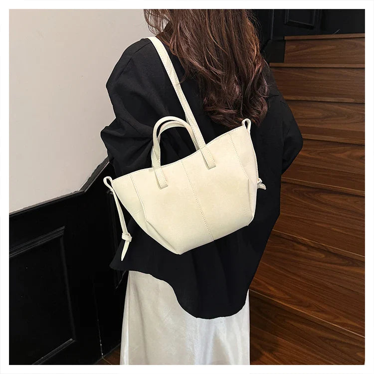 2025 Hot Sale Autumn Soft Women's Handbags Faux Suede Solid Color Large Capacity Shoulder Bag Casual Versatile Ladies Bags