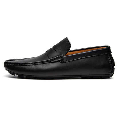 Red Loafers Genuine Leather Slip On Casual Shoes Men Natural Leather Spring Summer Italian Luxury Brand Designer