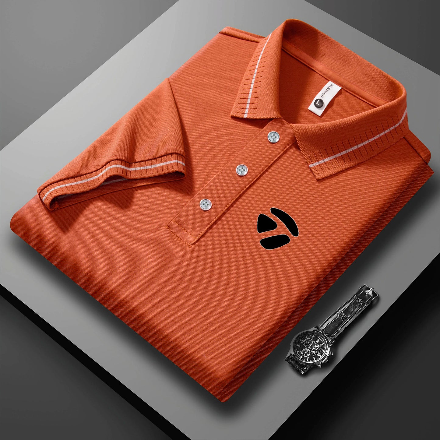 2026 New Men's Polo Collar T-shirt Short Sleeved Casual Sweat Absorbing Breathable T-shirt Men's Top