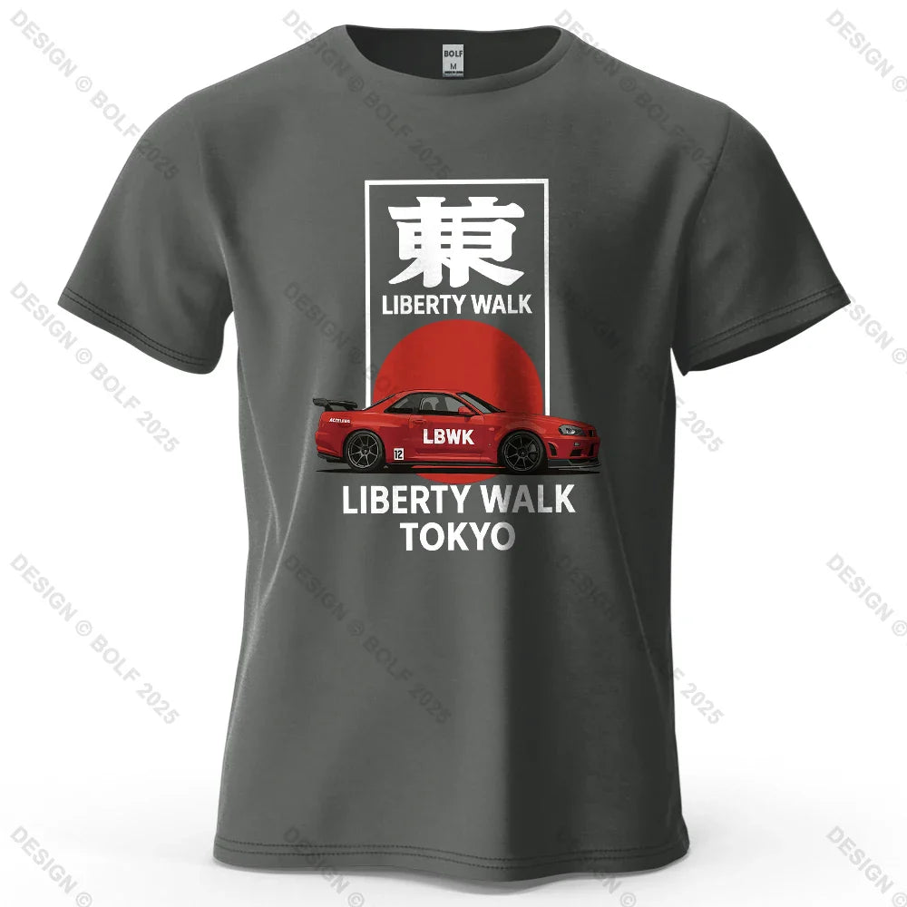Liberty Walk Tokyo Printed Men's T-Shirt 100% Cotton Oversized Stylish Graphic Tees for Women Tops Tees Casual Streetwear