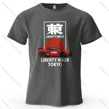 Liberty Walk Tokyo Printed Men's T-Shirt 100% Cotton Oversized Stylish Graphic Tees for Women Tops Tees Casual Streetwear