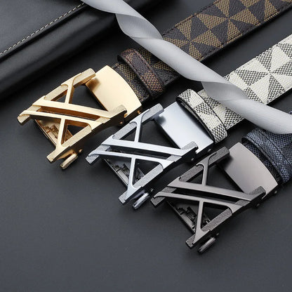 Cowhide and leather men's belt, fashionable casual luxury brand jeans belt, multifunctional design men's belt
