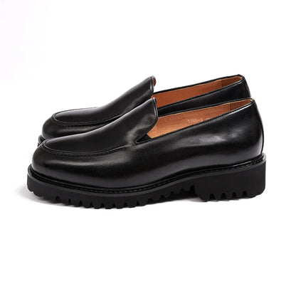 Fashionable Men Formal Shoes Genuine Leather Handmade High Heels Thick Shoes Classic Wedding Office Men's Formal Business Shoes