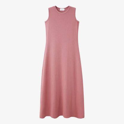 summer ribbing closed-fit wrap tops + Aline dress high Stretch matching sets