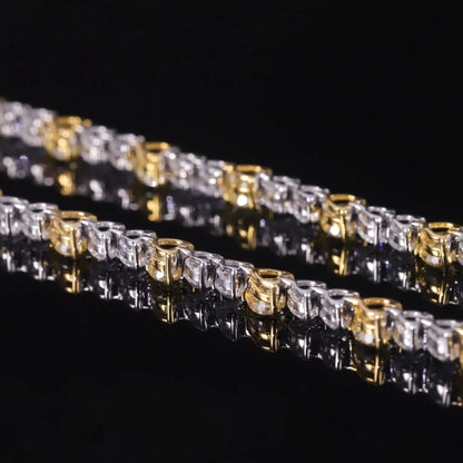 Art Deco Diamond-fire CZ-  Fancy Light Yellow Tennis Bracelet Sterling Silver 925 Fancy Party Wear Bracelet Gift